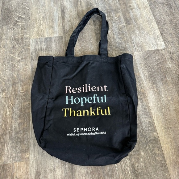 NWOT! Sephora Resilient Hopeful Thankful Canvas Bag - Picture 6 of 7